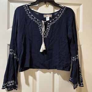 Band of Gypsies Boho Peasant Top Size Small Flowy Sleeves